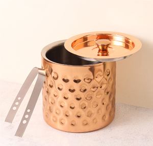 Seau à glace en cuivre martelé, vente chaude, réutilisable, personnalisé, à double paroi isolée, prix imbattable - Product Image 3