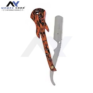 Rasoir droit de barbier à manche en bois couleur naturelle avec verrou pivotant, couteau de rasage pliant haut de gamme pour hommes, marque privée OEM - Product Image 2