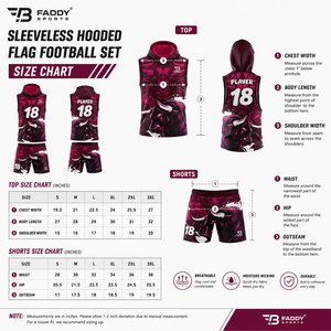 Ensemble d'uniformes de football 7v7 personnalisés, maillot de flag football sublimé sans manches à capuche, vêtements de sport pour entraînement d'équipe, séchage rapide - Product Image 5
