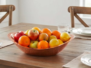Bol de service alimentaire de qualité supérieure en cuivre martelé poli avec un design avancé idéal pour une vaisselle élégante et une expérience culinaire - Product Image 4