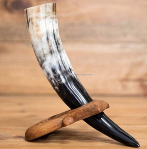 Cuerno Vikingo Tallado de Moda para Beber, 100% Natural, Hecho a Mano con Cuerno de Búfalo Real con Artesanía de Ágata para Halloween - Product Image 2