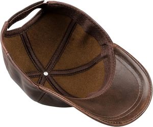 <b>Vintage</b> Classic 6 Panel Leather Baseball <b>Cap</b> Custom Retro Sports Leather Golf Hat Men Curved Brim Leather Dad <b>Cap</b> - Product Image 5