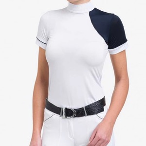 Camisetas de Polo Ecuestres Personalizadas de Fábrica, Tops para Mujer, Camiseta de Manga Corta para Competición de Equitación, Camiseta para Espectáculos Ecuestres para Damas - Product Image 1