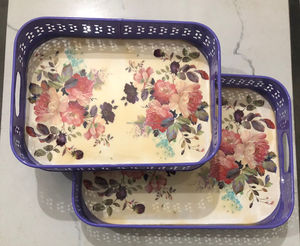 Juego de Bandejas de Servicio de Metal Hechas a Mano de Lujo con Diseño Real Moderno, Aptas para Lavavajillas, para Uso en el Hogar, Hoteles y Restaurantes, Falak World Export - Product Image 6