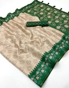 Colección de saris de alta calidad en tussar suave con borde estampado Butta y Bentex y cuadros Zari - Proveedor indio a precio mayorista - Product Image 6