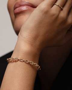 Brazalete de cadena con diamantes cultivados en laboratorio, delicado y llamativo, para uso diario, para mujer, al por mayor, oro macizo de 14K - Product Image 6
