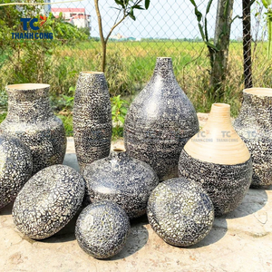 Jarrón contemporáneo de concha azul de alta calidad al por mayor, jarrón de mesa Capiz para decoración decorativa de Hotel y hogar, diseño moderno - Product Image 3