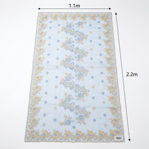 Hijab en Chiffon Brodé Floral pour Femme, Bleu Clair, Foulard Africain Modeste pour Usage Quotidien, Respirant avec Strass - Product Image 5