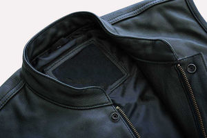 Chaleco de Cuero Transpirable de Invierno para Hombre, Personalizable, Talla Grande, Cuello Redondo, Estilo Motociclista - Product Image 6