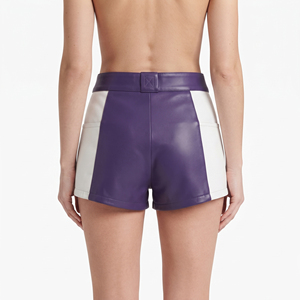 Premium <b>Leather</b> <b>Shorts</b> for Women Summer Wear <b>Leather</b> <b>Shorts</b> <b>Ladies</b> Women's Pockets <b>Leather</b> <b>Shorts</b> OEM Girls <b>Leather</b> <b>Short</b> - Product Image 2