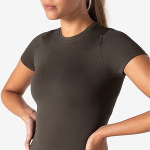 Compre Ahora Camisetas de Gimnasio para Mujer con Logotipo Personalizado, Tela Elástica Resistente, Camiseta de Entrenamiento de Alto Rendimiento, Venta al Por Mayor, Fabricante OEM ODM Directo de Fábrica - Product Image 2