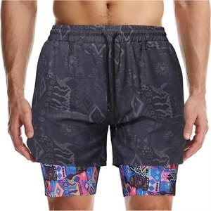 Premium Quality 2-in-1 Athletic Workout Shorts Custom Gym Running Casual Solid Pattern Knitted Polyester Cargo Men Quick Dry - Product Image 4