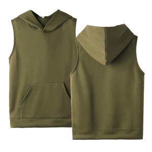 Men's Solid Color Eco-Friendly <b>Waterproof</b> Breathable Knitted Polyester/Cotton Pullover <b>Hoodie</b> with Front Logo Regular Fit - Product Image 1