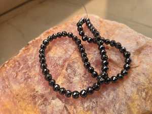 Cuentas de diamante moissanita negras de 8 mm y 22 pulgadas, corte AAA, facetadas, para la elaboración de joyería. - Product Image 2