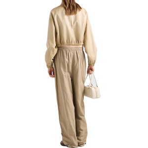 Blouson en cuir d'agneau Nappa court pour femme, de luxe, de créateur, OEM, marque privée, fabricant et fournisseur sur mesure - Product Image 2