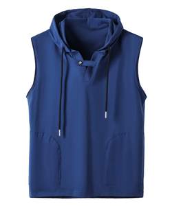 Chaleco Deportivo sin Mangas para Hombre, con Capucha, Personalizable con Bordado, Color Sólido, OEM - Product Image 5