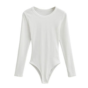 Combinaison une pièce pour femme, col carré, couleur unie, taille haute, extensible en spandex et polyester, grande taille, tricotée sans couture - Product Image 1