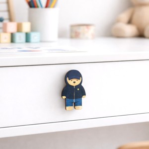 Wholesale Contemporary Acacia Wood Durable Kids Drawer <b>Knobs</b> Teddy Bear Cabinet Dresser Pulls <b>Black</b> for Cupboard Easy - Product Image 4