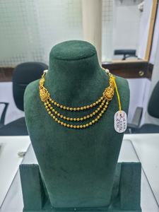 Collar de perlas con capas y cuentas, estilo tradicional indio con diseño de pavo real, de oro macizo de 22 quilates, para mujeres, ideal para bodas. - Product Image 3