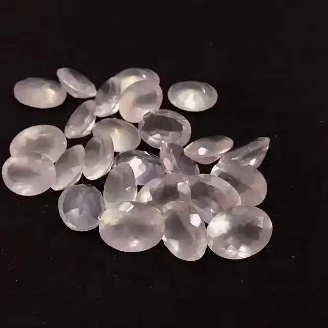 Hot Selling Handmade Gemstone Natural 9x11mm Rose Quartz Faceted Oval Cut Loose Healing Birthstone Gemstones At Affordable Price