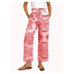 Pantalon de jogging personnalisé pour femme, pantalon de sport décontracté, prix d'usine, pantalon palazzo ample pour femme, mode estivale, vente en gros - Product Image 3