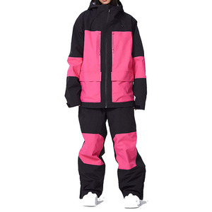 Traje de Esquí para Mujer con Logotipo Personalizado, Chaqueta y Pantalones de Snowboard con Bloques de Color, Ropa de Invierno con Capucha, Marca Privada OEM - Product Image 5