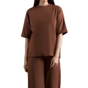 T-shirt de fitness pour femme, t-shirt d'entraînement pour femme, logo personnalisé, coton et polyester, manches courtes, coupe classique - Product Image 4