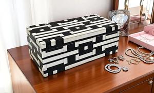 กล่องเครื่องประดับงานฝีมือลายดอกไม้โมร็อกโกแบบเป็นมิตรกับสิ่งแวดล้อม ตกแต่งด้วยกระดูกฝังลายดอกไม้ สำหรับเก็บของตกแต่งบ้าน ตกแต่งโต๊ะ ของขวัญปีใหม่ - Product Image 3