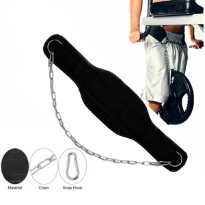 Adjustable Neoprene Waist Support Dip <b>Belt</b> <b>Chain</b> Closure for Weight Lifting Strength Training Unisex - Product Image 2