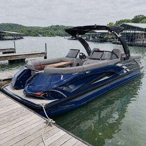 Bote Pontón Tritoon de Alto Rendimiento Directo de Fábrica con Toldo Bimini, Motor Fuera de Borda y <span class=keywords><strong>Remolque</strong></span> para Recreación en Lagos - Product Image 1