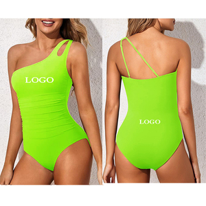 Traje de Baño de Una Pieza de Marca para Mujeres y Chicas, Control de Abdomen, Un Hombro Descubierto, Color Sólido, Bikini Sexy - Product Image 5