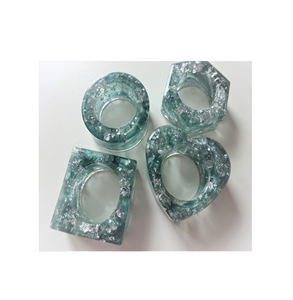 Anneaux de serviette rustiques en bois avec résine époxy pour dîner de mariage, occasions festives, boucles de serviette faites à la main pour accessoires de table - Product Image 6