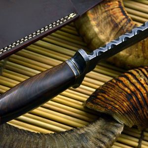 Couteau de chasse en acier Damas, fabriqué à la main avec manche en acier Damas, couteau de survie et de camping pour l'extérieur, couteau à dépecer, commande personnalisée OEM - Product Image 2