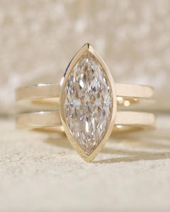 Anillo de Compromiso/Boda Vintage de Oro Amarillo de 14k con Diamante Cultivado en Laboratorio IGI/GIA, Unisex, Oro Blanco Fino para Aniversario, Ideal para Fiestas - Product Image 1