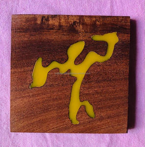 High Quality Customizable Olive Wood Eco-Friendly Modern <b>Epoxy</b> Resin Coaster Holder Set Minimum Order 100 Pcs Resin Coasters - Product Image 6