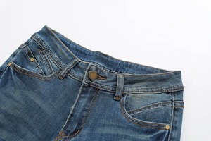 Pantalones vaqueros clásicos de cintura alta para mujer, color azul claro, de buena calidad y cómodos, también para hombre. - Product Image 3