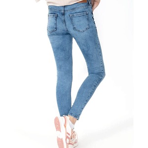 Women Denim Pants Custom Logo High Quality 100% Cotton Washed Good Quality And Comfortable <b>Fabric</b> Denim Jeans Pants - Product Image 5