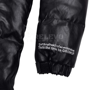 Blouson matelassé en toile noir uni à capuche et fermeture éclair intégrale, coupe ajustée pour homme, service OEM, décontracté, séchage rapide, imperméable, pour l'extérieur, collection printemps - Product Image 6