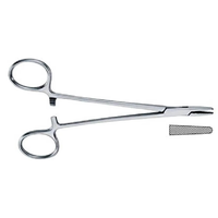 Pince porte-aiguille chirurgicale dentaire en acier inoxydable avec manche plaqué or, forceps orthodontique, instrument dentaire manuel
