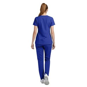 Uniforme Médico de Algodón y Poliéster para Mujer, Blusa de Manga Corta con Cuello en V, Pantalones Cargo, Uniforme de Enfermería, Ropa de Trabajo para Hospital y Servicios de Salud - Product Image 2