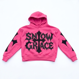 เสื้อฮู้ดดี้ Snow Grace สีชมพู รุ่น Winter ผ้าฝ้าย 100% ทรงปกติ สวมใส่ได้ทั้งชายและหญิง สไตล์สตรีทแวร์ ความยาวปกติ พิมพ์ลายตัวอักษรด้านหน้า แขนเสื้อแบบปกติ ทรงเฟรนช์ - Product Image 1