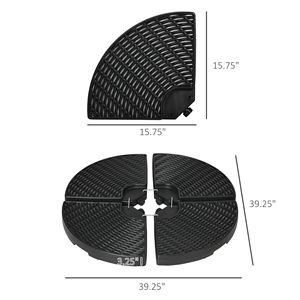 4 pesi in HDPE da 150 libbre per base ombrellone a braccio, riempibili con acqua e sabbia, per ombrellone a braccio Roma da 3,5 m - Product Image 3