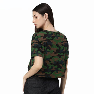 เสื้อครอปท็อปผู้หญิง น้ำหนักเบา ระบายอากาศดี สีพื้น สไตล์สตรีทแวร์ เสื้อยืดผู้หญิง ผ้าฝ้าย 100% รับสกรีนโลโก้ตามแบบ - Product Image 2