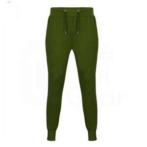 Conjunto Deportivo de Algodón Verde Oliva para Hombre, Cuello Redondo, Manga Larga, Color Sólido, Ropa Casual de Otoño, Pantalones Largos con Cordón Ajustable - Product Image 6