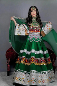 Robe tribale afghane populaire, nouveau design, longue, élégante, avec dentelle, pour mariage, fête ou occasion spéciale, robe afghane Kuchi. - Product Image 2