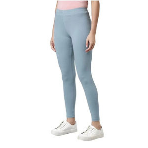 High Waist Ribbed Leggings Full Length Solid Color Knitted Spandex Polyester Stretch Breathable Comfortable Compression Women's - Product Image 3