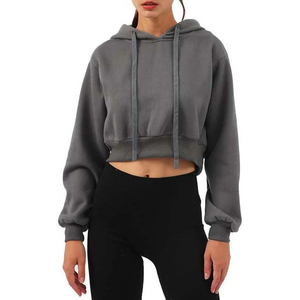 Custom Printed Front Solid <b>Winter</b> Lightweight <b>Women</b> Crop <b>Top</b> Hoodies Eco-Friendly Breathable Quick Dry Cheap Price for Online - Product Image 3