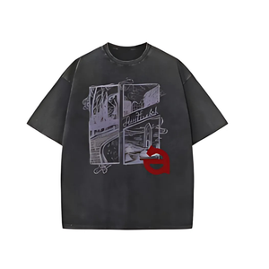 Spooky Pumpkin Boxy Fit Tee 250gsm Heavy Cotton Halloween Graphic Camisa de gran tamaño - Product Image 5