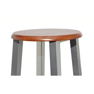 Ensemble de 2 tabourets de bar à structure en acier marron et argenté avec assise en MDF - Product Image 3