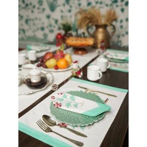 Serviettes de table carrées en coton 100% bio, imprimées, écologiques, faites à la main, style pastoral, décoration de table pour la maison, 10 pièces - Product Image 1